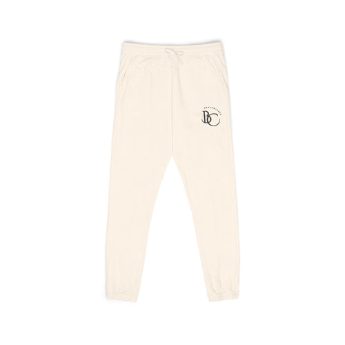 BC Fleece Sweatpants — Minimal Vertical Side Logo, Cozy Garment-Dyed Joggers