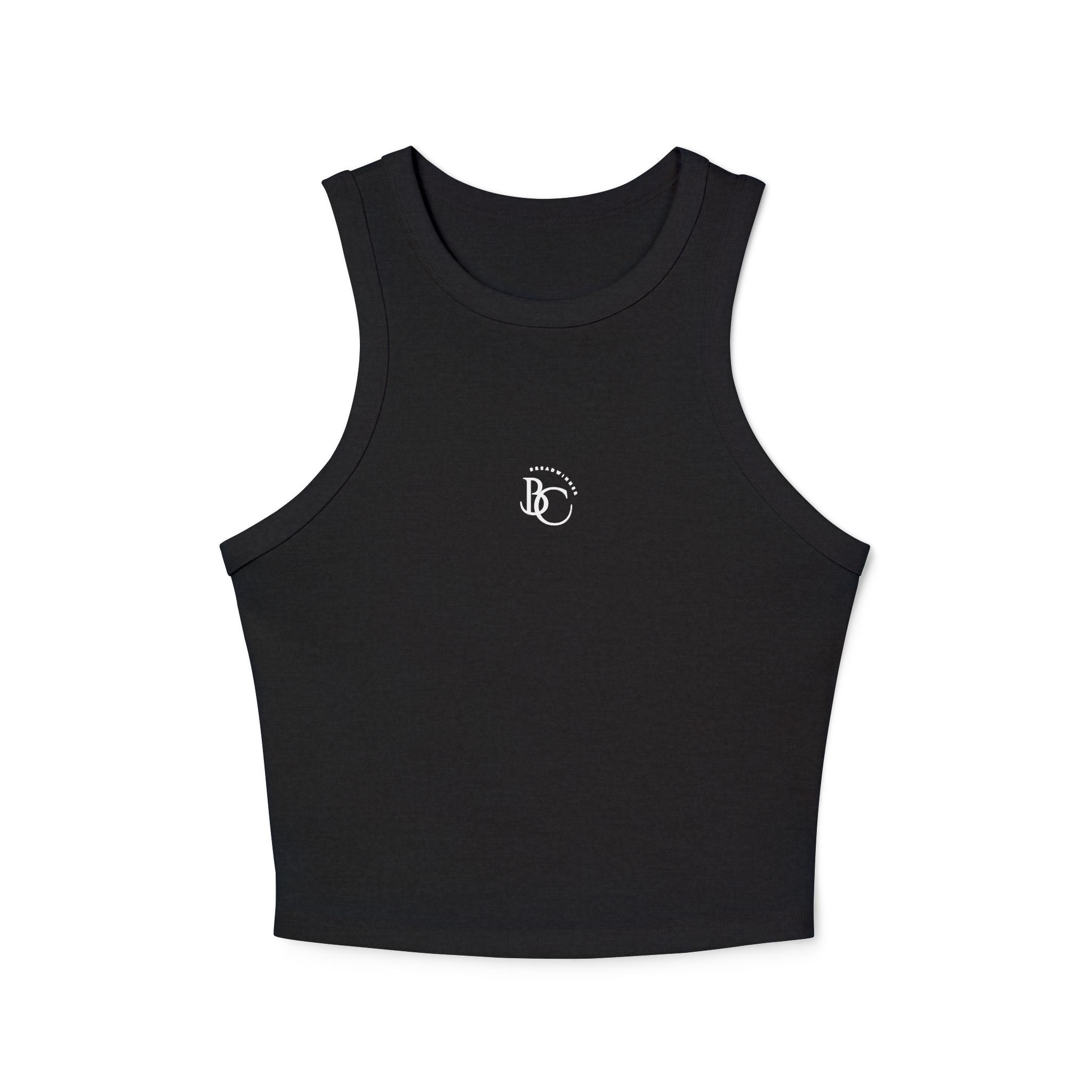 Women's Micro Rib Racer Tank Top — Minimalist BC Logo Crop Tank