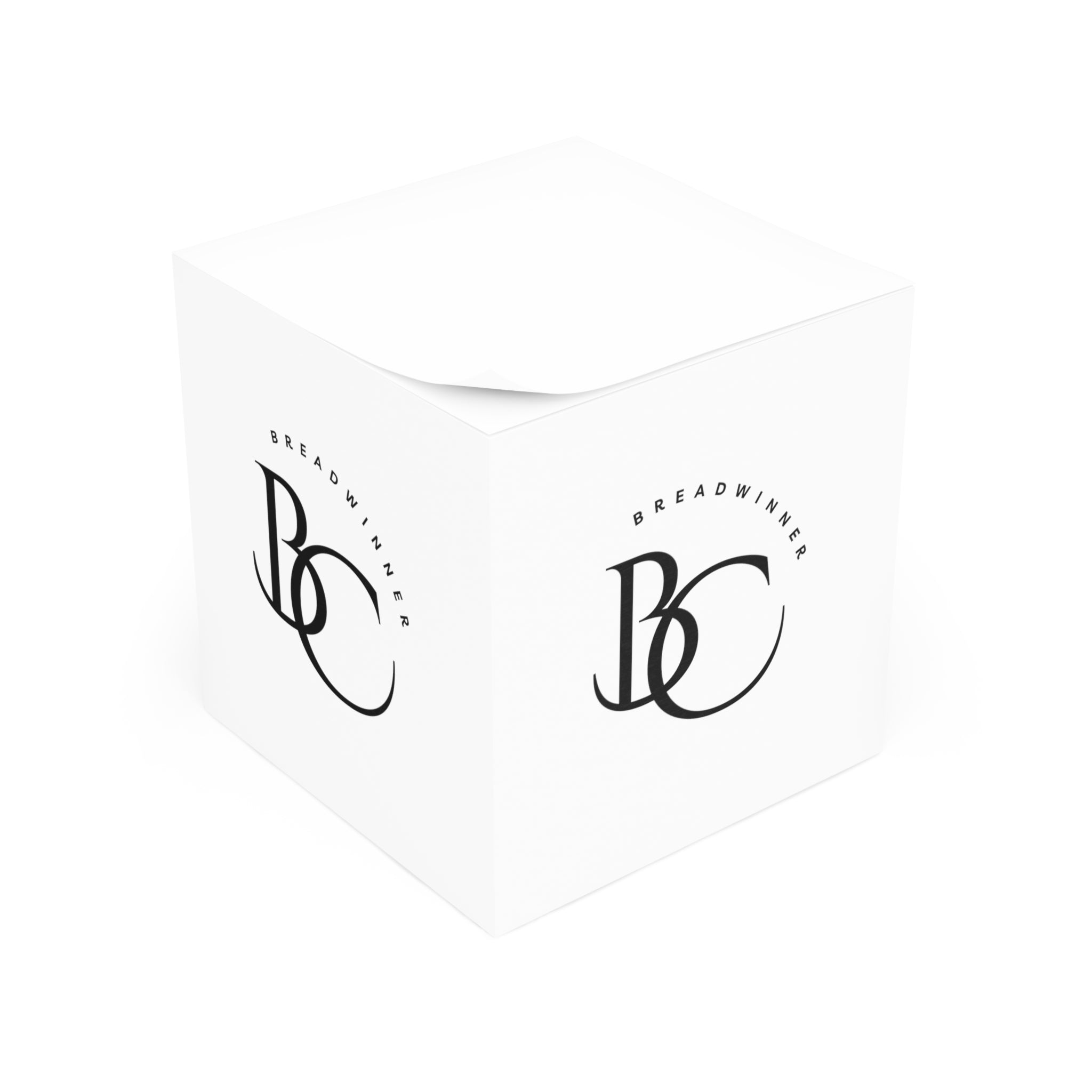 Breadwinner BC Logo Note Cube — Branded Sticky Memo Block