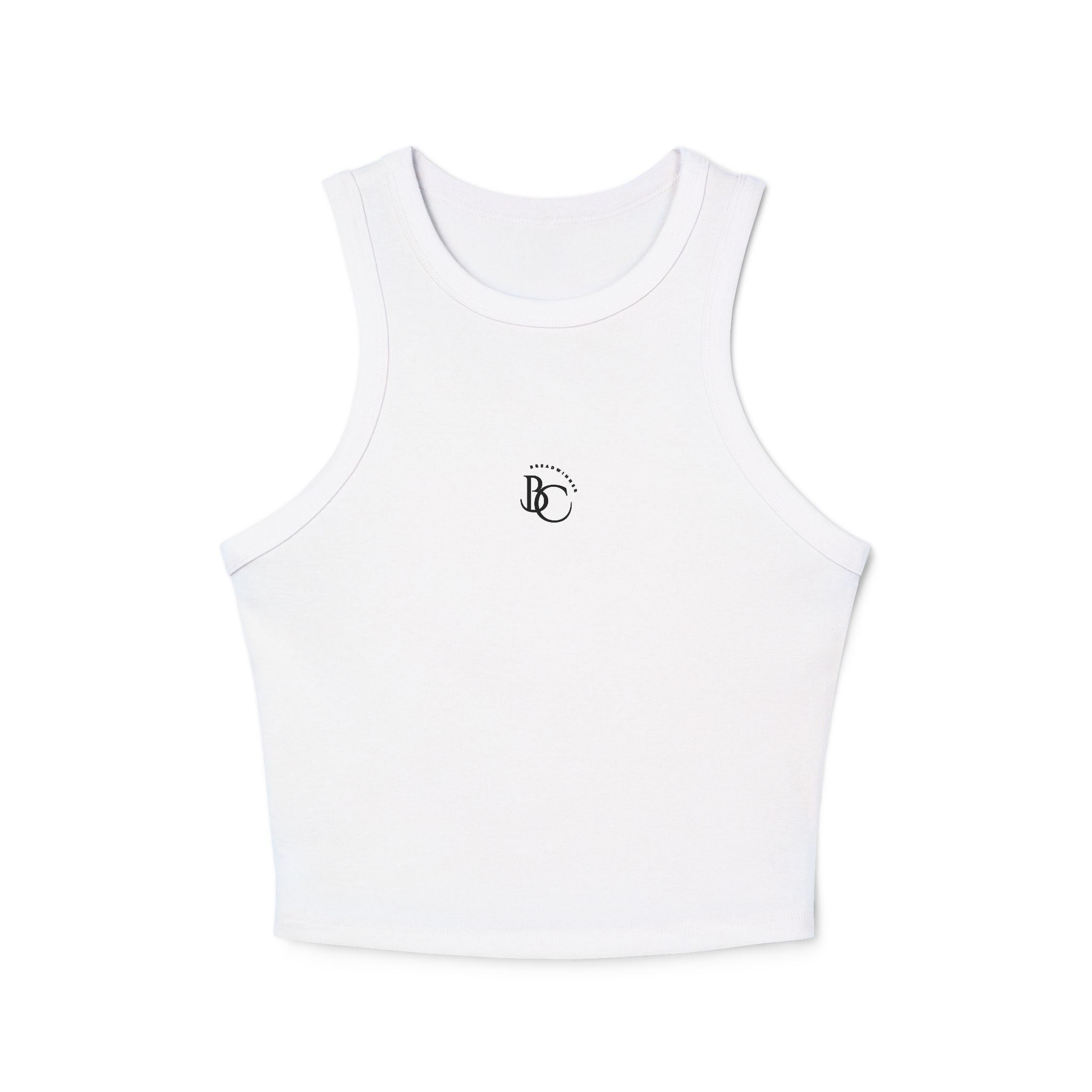 Women's Micro Rib Racer Tank Top — Minimalist BC Logo Crop Tank